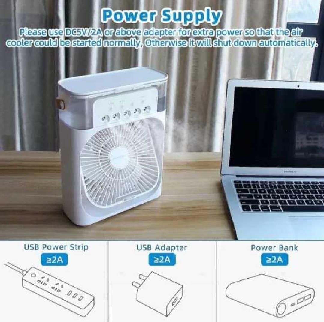*3-in-1 Portable Air Cooler Fan with Mist | Easy Clean Water Tank | USB Rechargeable*